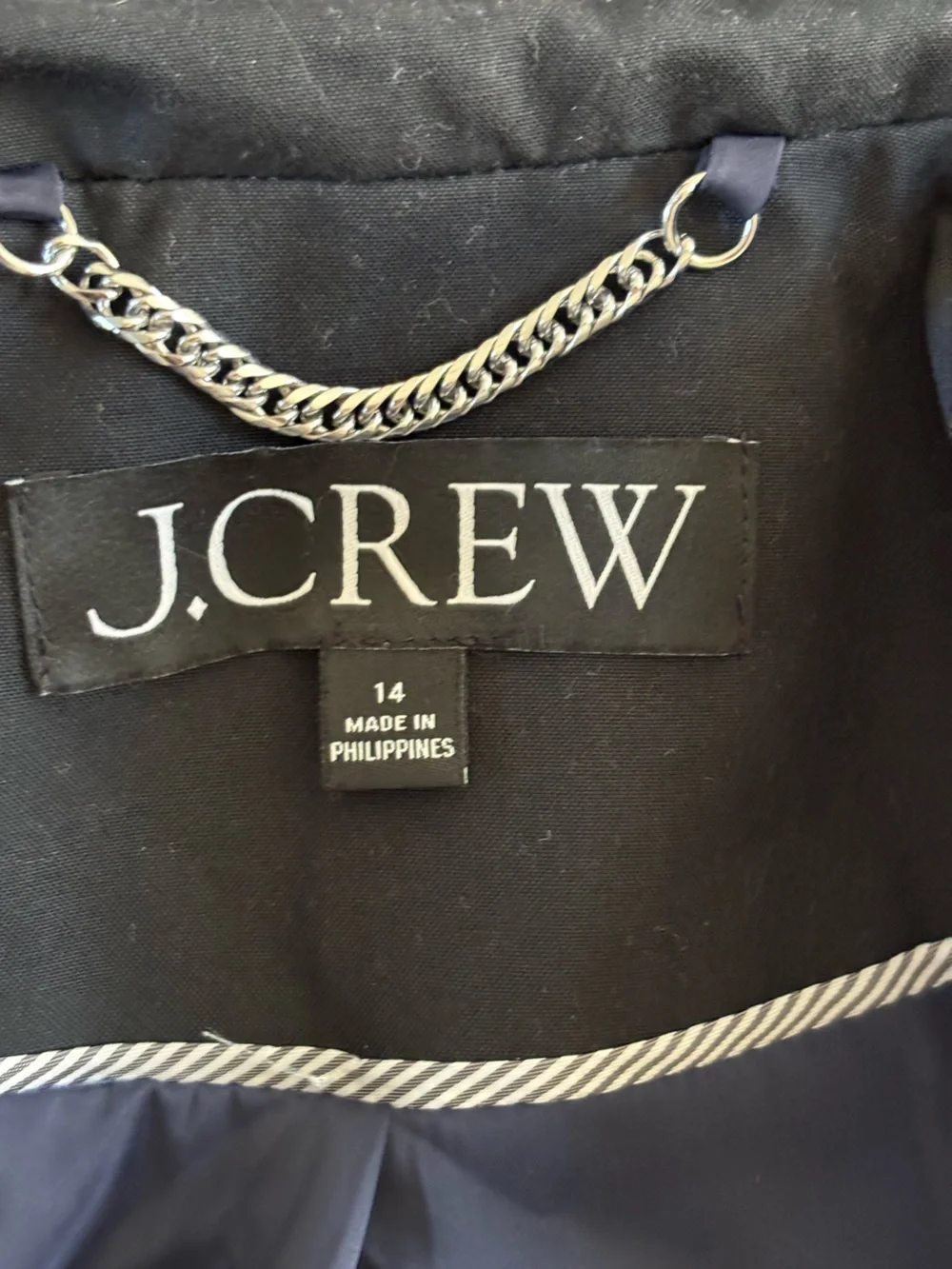 J.Crew Women's Icon Trench Coat Black Size 14 Hooded Water-Repellent BF456 FA24